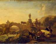 Berchem Nicolaes Pietersz Italian Landscape with a Small Bridge  - Hermitage